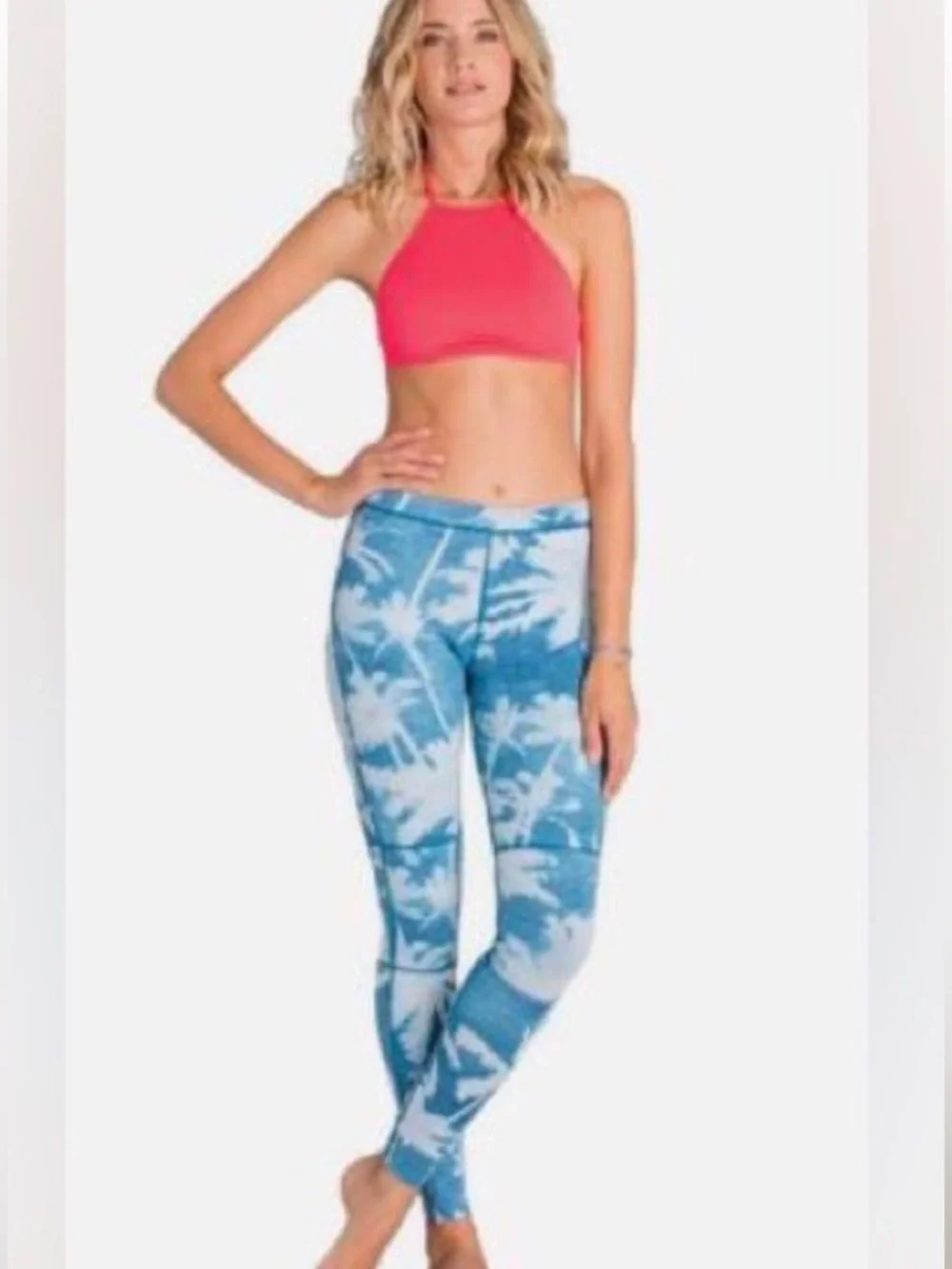 Billabong surf capsule blue palm tree surf legging 2 XS